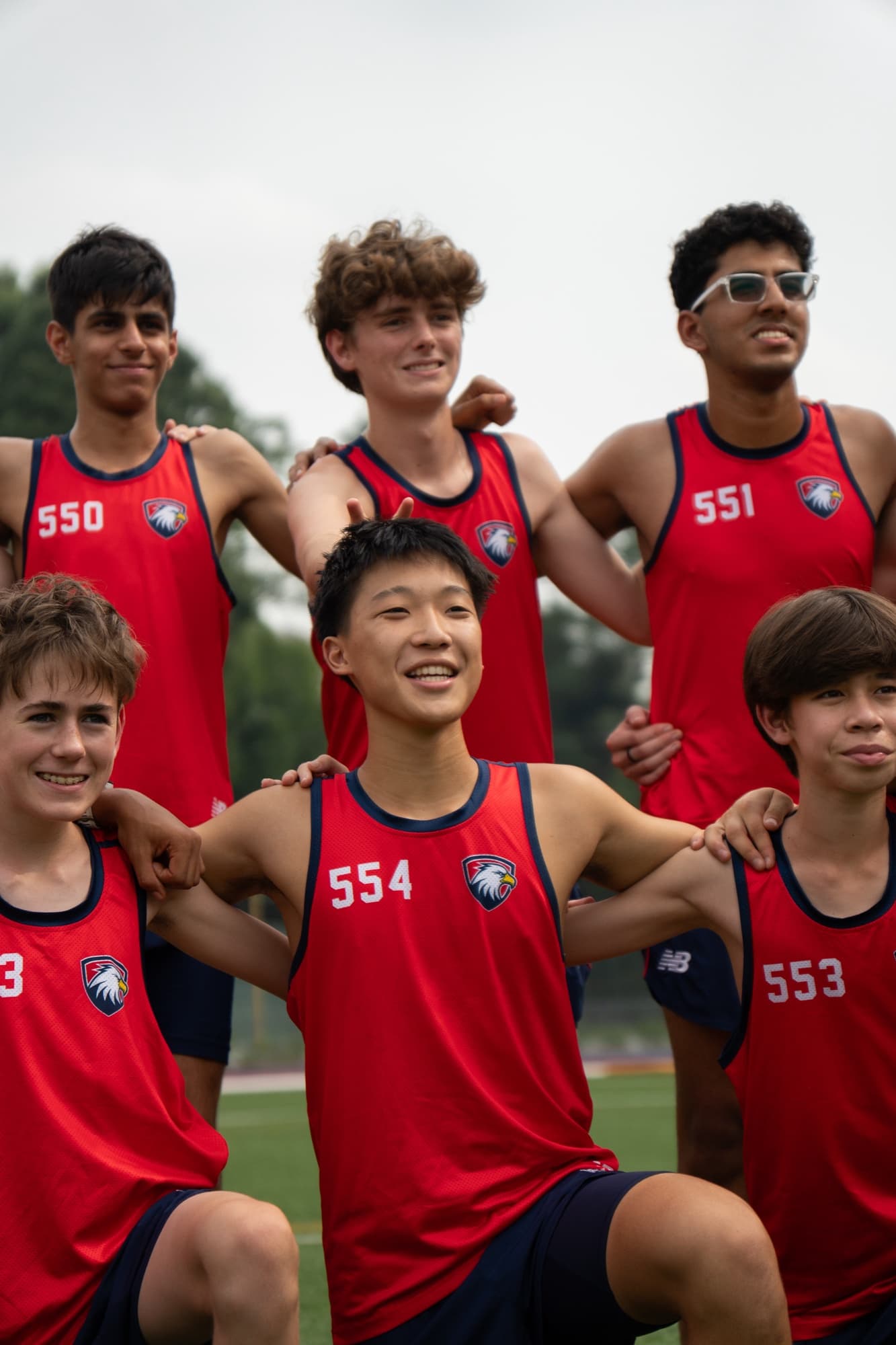 Sam with his school's cross country team
