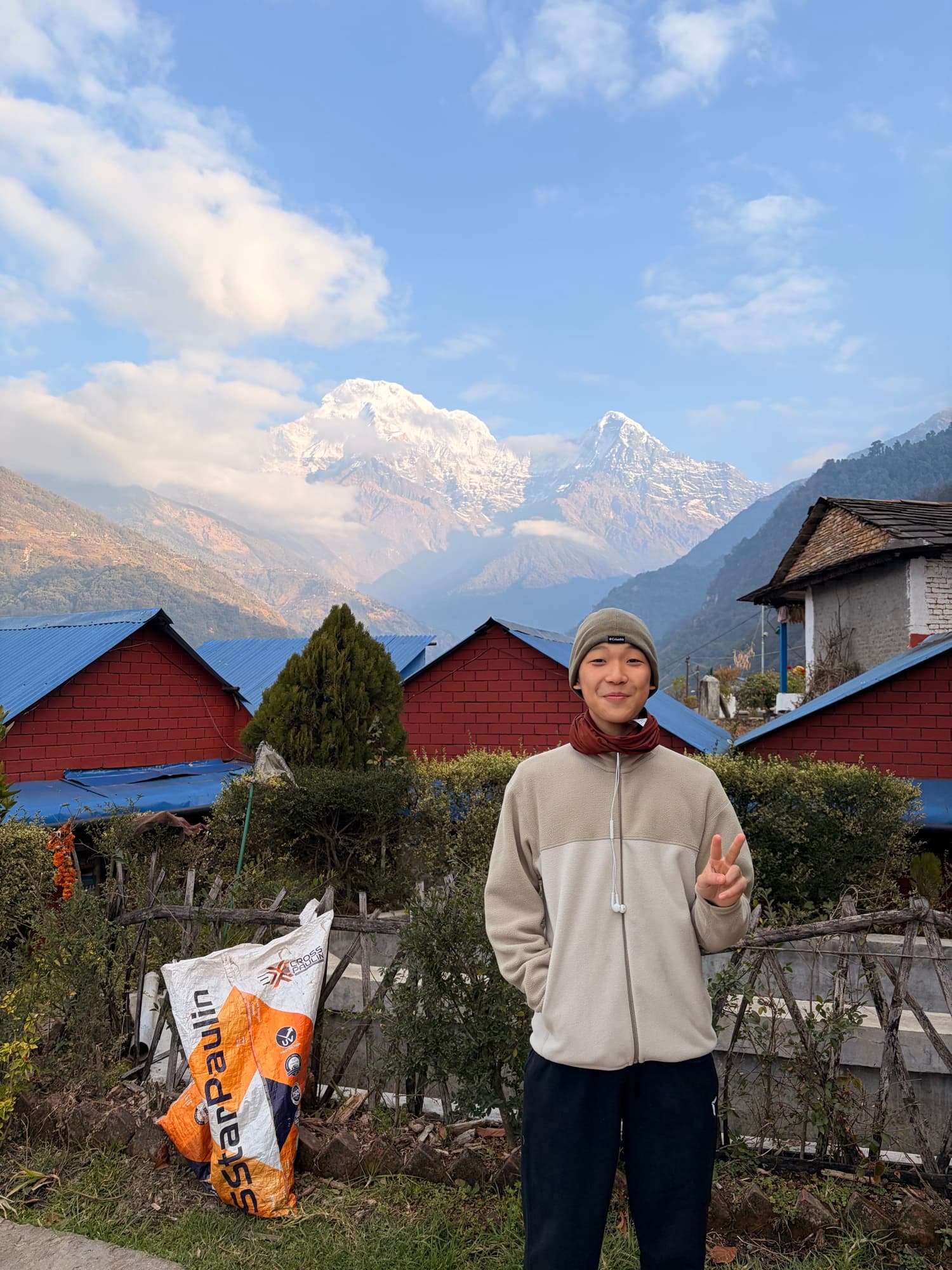 Sam trekking in Nepal